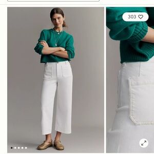 Anthropologie Maeve The Collette Cream Wide-Leg Jeans - NWT size 30